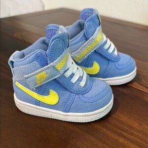 Nike Blue and Yellow High-Top Sneakers